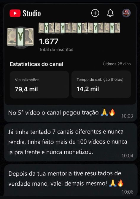 Mentorado que já tinha tentado 7 canais: 79,4 mil views em 28 dias